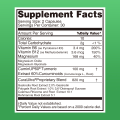 Brain Health Supplements with Magnesium Complex & Vitamin B6 B12, Turmeric Extract Curcumin - Supports Memory, Focusv