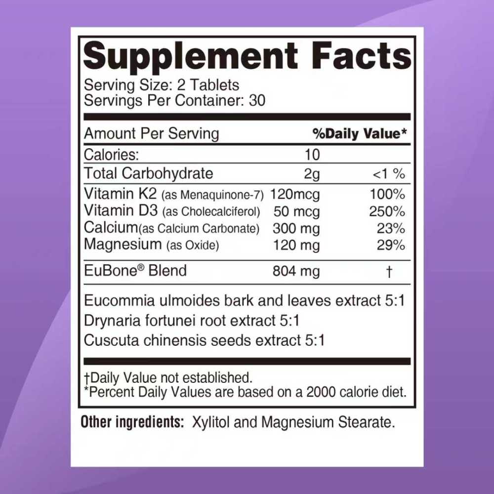 Eubone Calcium Supplements, 2000iu Vitamin D3 K2 4800iu & Magnesium, Hormone Support for Women, Bone Health & Strength & Density Plant Calcium Complex, 30 Servings
