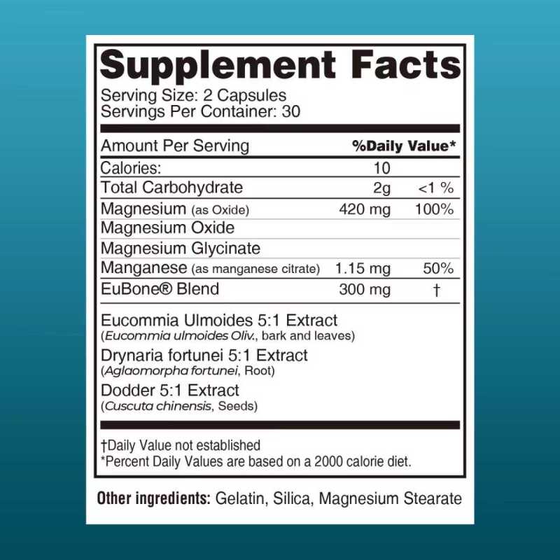 EuBone Magnesium Capsules, Magnesium Oxide and Glycinate 420mg, Extra Strength - High Absorption - Support Cognitive and Bone Health - Improve Calcium Absorption and Balance Woman's Hormones