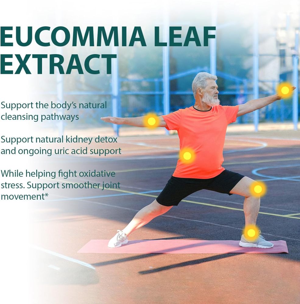 Natural Purge Uric Acid Flush, Support Uric Acid Cleanse and Balance, Joints and Mobility, Tart Cherry, Celery Seed and Eucommia Leaf Extract, Feet and Joint Support Supplement, 60 Capsules