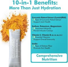 Hydration Packets Sugar Free, Passion Fruit Electrolytes Powder Packets, Turmeric Electrolyte Drink Mix w/Curcumin, Vitamin, Minerals & Inulin, Support Immune & Recovery, Muscle & Gut Health