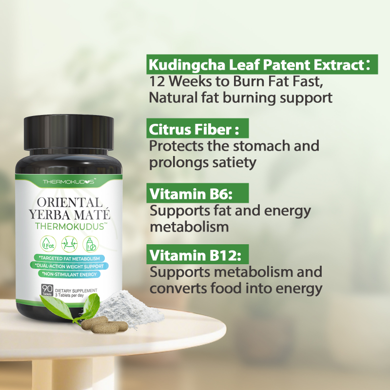 PureBotan Fat Burner for Women and Men, Weight Loss Supplements with Kudingcha Extract, Citrus Fiber, Vitamin B6 and Vitamins B12, Metabolism Support, Fat Burning Diet Pills, 90 Tablets