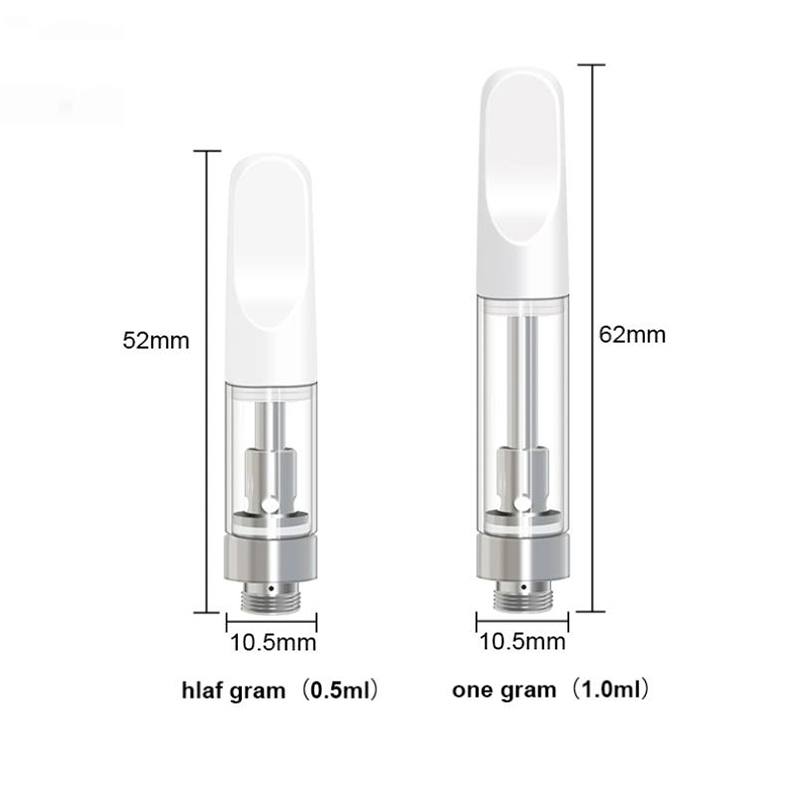 Black White Empty 0.5ml 1ml  CCELL 510 Ceramic Mouthpiece 510 Thc Cartridge