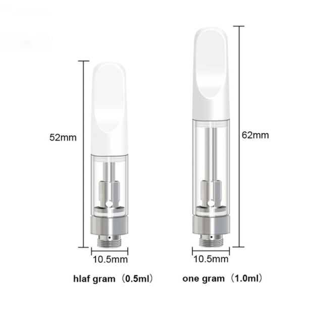 Black White Empty 0.5ml 1ml  CCELL 510 Ceramic Mouthpiece 510 Thc Cartridge