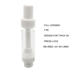 New 2Grams Disposable Full Ceramic Mouthpiece 510 vape Cartridge for CBD battery