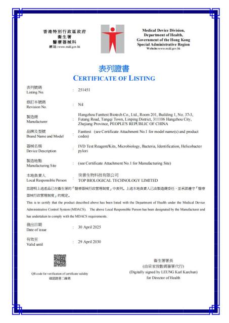 Helicobacter pylori (H. pylori) Antigen Rapid Test Kit