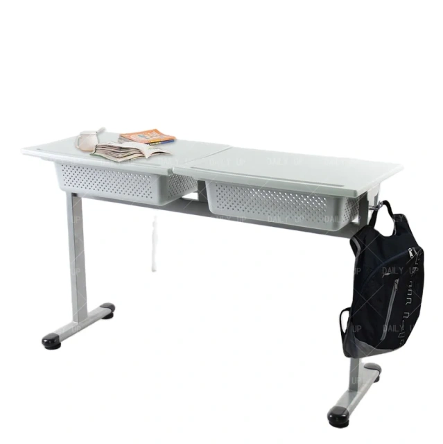 School Double Desk With Large Basket desk and chair set for school students,School Double Desk With Large Basket desk and chair set for school students,DAILY UP FURNITURE-The professional supplier of School Furniture, Office Furniture, Home Furnirure