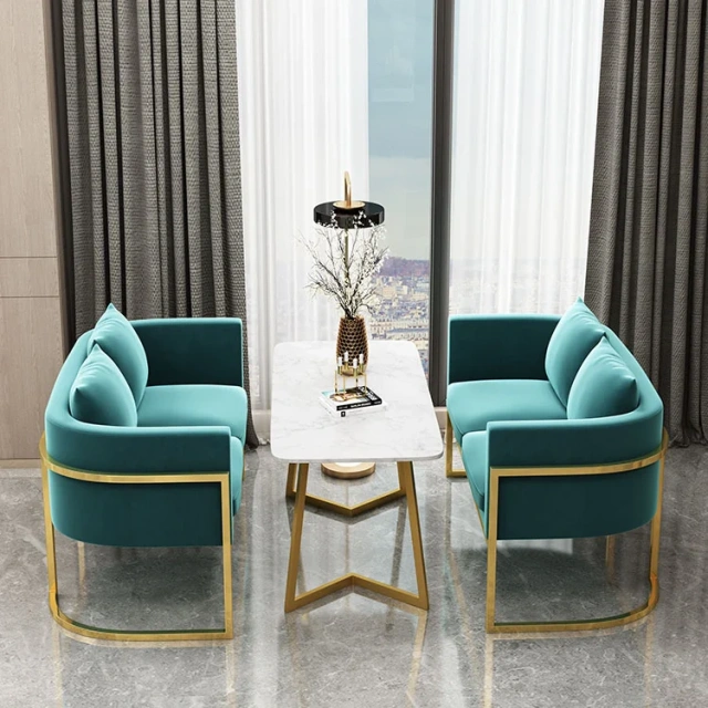 Luxury Velvet Hotel Waiting Chair Metal Frame Upholstered Double Sofa For Spa Beauty Salon Coffee Shop Restaurant Dining Sofa,Luxury Velvet Hotel Waiting Chair Metal Frame Upholstered Double Sofa For Spa Beauty Salon Coffee Shop Restaurant Dining Sofa,DAILY UP FURNITURE-The professional supplier of School Furniture, Office Furniture, Home Furnirure