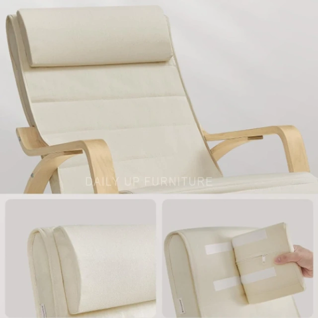 Wooden Upholstered Rocking Armchair With Padded Cushion Bentwood Rocking Leisure Chair For Living Room Elderly People,Wooden Upholstered Rocking Armchair With Padded Cushion Bentwood Rocking Leisure Chair For Living Room Elderly People,DAILY UP FURNITURE-The professional supplier of School Furniture, Office Furniture, Home Furnirure
