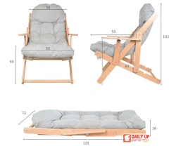 Adjustable Folding Lounge Chair Comfortable Grey Balcony Leisure Chair Foldable  Chair For Living Room Bedroom Beach,Adjustable Folding Lounge Chair Comfortable Grey Balcony Leisure Chair Foldable  Chair For Living Room Bedroom Beach,DAILY UP FURNITURE-The professional supplier of School Furniture, Office Furniture, Home Furnirure