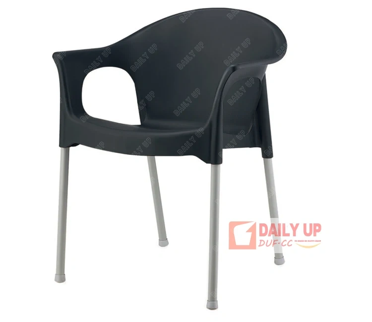 Concise Plastic Living Room Chair With Armrest Steel Frame Kitchen Dining Chair Outdoor Garden Chair With Large Seat,Concise Plastic Living Room Chair With Armrest Steel Frame Kitchen Dining Chair Outdoor Garden Chair With Large Seat,DAILY UP FURNITURE-The professional supplier of School Furniture, Office Furniture, Home Furnirure