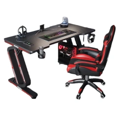 RGB PC Gaming Table With Carbon Fiber Texture Cable Box Steel Frame Professional Gamer Computer Desk For E-Sports Entertainment,RGB PC Gaming Table With Carbon Fiber Texture Cable Box Steel Frame Professional Gamer Computer Desk For E-Sports Entertainment,DAILY UP FURNITURE-The professional supplier of School Furniture, Office Furniture, Home Furnirure