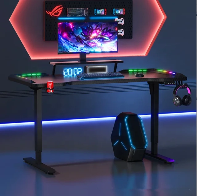 Adjustable RGB PC Gaming Desk Led Light Bedroom Ergonomic Gaming Table And Chair Set Home Office Industrial Gaming Desk RGB,Adjustable RGB PC Gaming Desk Led Light Bedroom Ergonomic Gaming Table And Chair Set Home Office Industrial Gaming Desk RGB,DAILY UP FURNITURE-The professional supplier of School Furniture, Office Furniture, Home Furnirure