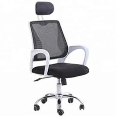 White Swivel Mesh Office Chair With Padded Cushion Upholstered Revolving Executive Manager Chair With Headrest And Armrests,White Swivel Mesh Office Chair With Padded Cushion Upholstered Revolving Executive Manager Chair With Headrest And Armrests,DAILY UP FURNITURE-The professional supplier of School Furniture, Office Furniture, Home Furnirure