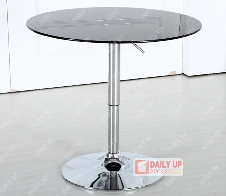 Promote 2016 Modern Design Glass Dining Table Height Adjustable Round Dining Table And Chair Electroplate Frame Base for Sale,Promote 2016 Modern Design Glass Dining Table Height Adjustable Round Dining Table And Chair Electroplate Frame Base for Sale,DAILY UP FURNITURE-The professional supplier of School Furniture, Office Furniture, Home Furnirure