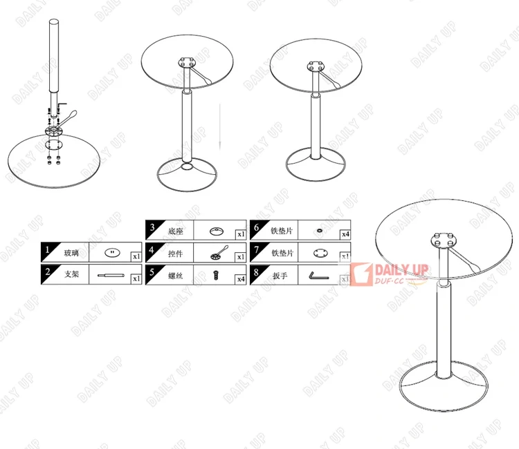 Promote 2016 Modern Design Glass Dining Table Height Adjustable Round Dining Table And Chair Electroplate Frame Base for Sale,Promote 2016 Modern Design Glass Dining Table Height Adjustable Round Dining Table And Chair Electroplate Frame Base for Sale,DAILY UP FURNITURE-The professional supplier of School Furniture, Office Furniture, Home Furnirure
