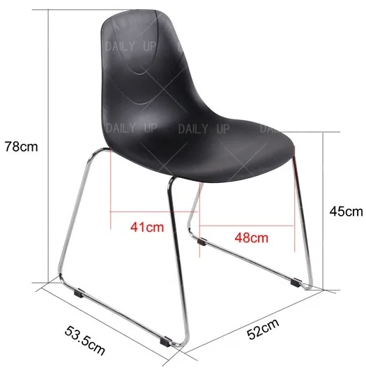 Stackable Household Chair With Sled Metal Frame Kitchen Dining Chair With Ergonomic Backrest For Living Room Bedroom Leisure,Stackable Household Chair With Sled Metal Frame Kitchen Dining Chair With Ergonomic Backrest For Living Room Bedroom Leisure,DAILY UP FURNITURE-The professional supplier of School Furniture, Office Furniture, Home Furnirure