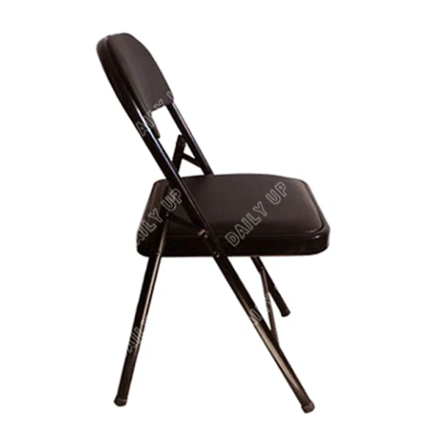 Black PU Padded Folding Chair Leisure Metal Foldable Chair Lobby Reception Chair with Cushion Home Office Furniture,Black PU Padded Folding Chair Leisure Metal Foldable Chair Lobby Reception Chair with Cushion Home Office Furniture,DAILY UP FURNITURE-The professional supplier of School Furniture, Office Furniture, Home Furnirure