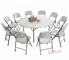 4567ft Round Dining Table Waterproof White Plastic Outdoor Table Set for Party Suitcase HDPE Folding Round Table and Chairs,4567ft Round Dining Table Waterproof White Plastic Outdoor Table Set for Party Suitcase HDPE Folding Round Table and Chairs,DAILY UP FURNITURE-The professional supplier of School Furniture, Office Furniture, Home Furnirure