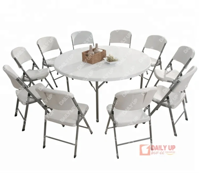 4567ft Round Dining Table Waterproof White Plastic Outdoor Table Set for Party Suitcase HDPE Folding Round Table and Chairs,4567ft Round Dining Table Waterproof White Plastic Outdoor Table Set for Party Suitcase HDPE Folding Round Table and Chairs,DAILY UP FURNITURE-The professional supplier of School Furniture, Office Furniture, Home Furnirure