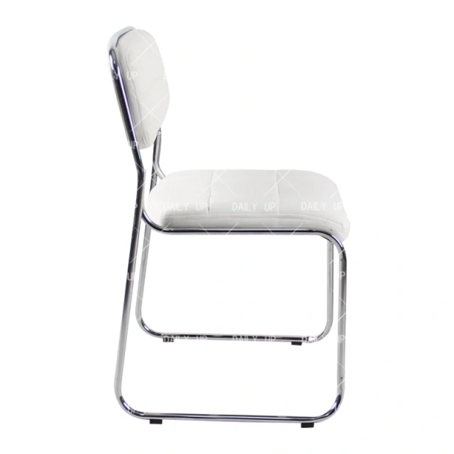 Chromed Stacking Chairs Office Reception Chair with Seat and Back PU Cushion Economic Waiting Chair Bedroom Furniture,Chromed Stacking Chairs Office Reception Chair with Seat and Back PU Cushion Economic Waiting Chair Bedroom Furniture,DAILY UP FURNITURE-The professional supplier of School Furniture, Office Furniture, Home Furnirure