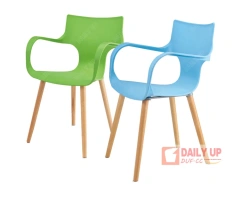 Wholesale Leisure Series Cheap Plastic Chair Wooden Legs Chair Colorful PP Board for Dining Hall Banquet Hall Living Room Chairs,Wholesale Leisure Series Cheap Plastic Chair Wooden Legs Chair Colorful PP Board for Dining Hall Banquet Hall Living Room Chairs,DAILY UP FURNITURE-The professional supplier of School Furniture, Office Furniture, Home Furnirure