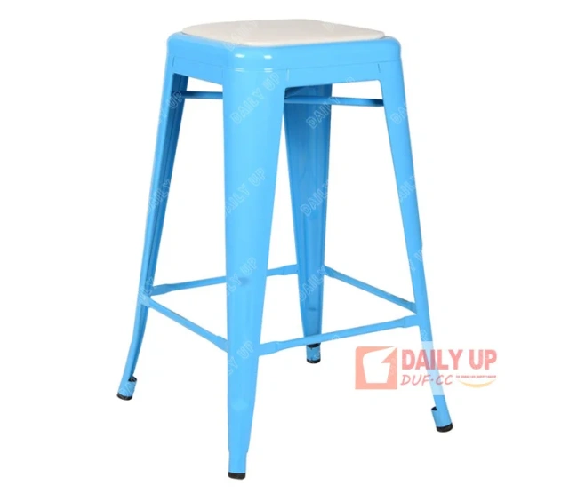 Steel Metal Frame Stool Iron Chair with PU Cushion Loft Furniture Antique Restaurant Chair 75cm Seat Height Outdoor Stackable,Steel Metal Frame Stool Iron Chair with PU Cushion Loft Furniture Antique Restaurant Chair 75cm Seat Height Outdoor Stackable,DAILY UP FURNITURE-The professional supplier of School Furniture, Office Furniture, Home Furnirure