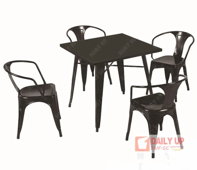 Metal Desk with 4 Chairs Loft Furniture Antique Restaurant Chair Outdoor Steel Frame Chair Stackable,Metal Desk with 4 Chairs Loft Furniture Antique Restaurant Chair Outdoor Steel Frame Chair Stackable,DAILY UP FURNITURE-The professional supplier of School Furniture, Office Furniture, Home Furnirure