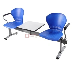 Double Public Waiting Chair With Armrest Metal Beam Seating With Square Table For Airport Hospital Station School Reception,Double Public Waiting Chair With Armrest Metal Beam Seating With Square Table For Airport Hospital Station School Reception,DAILY UP FURNITURE-The professional supplier of School Furniture, Office Furniture, Home Furnirure