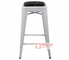 Stackable Metal Chair with Cushion Antique Restaurant Iron Loft Chair Outdoor Steel Frame Chair,Stackable Metal Chair with Cushion Antique Restaurant Iron Loft Chair Outdoor Steel Frame Chair,DAILY UP FURNITURE-The professional supplier of School Furniture, Office Furniture, Home Furnirure