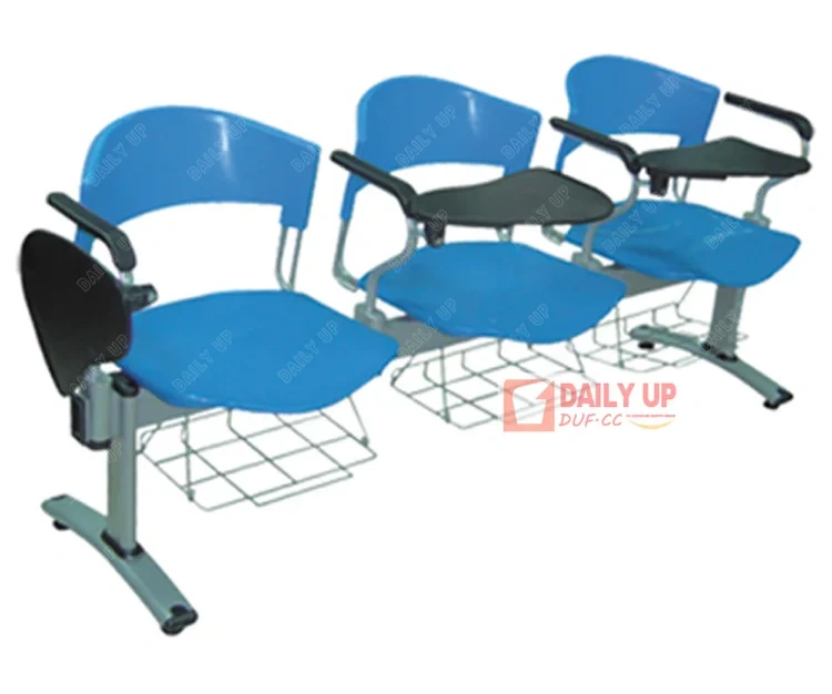 School 3 Seat Chairs Sturdy Link Chair For College Student with Writing Pad and Book Rack,School 3 Seat Chairs Sturdy Link Chair For College Student with Writing Pad and Book Rack,DAILY UP FURNITURE-The professional supplier of School Furniture, Office Furniture, Home Furnirure