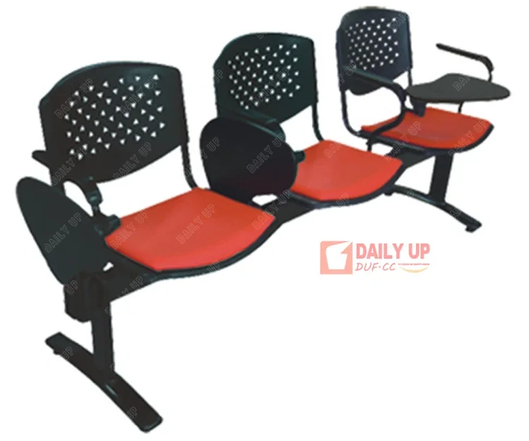 Fabric Upholstered Link Chair with Folding Tablet Study Chair Padded Beam Chairs,Fabric Upholstered Link Chair with Folding Tablet Study Chair Padded Beam Chairs,DAILY UP FURNITURE-The professional supplier of School Furniture, Office Furniture, Home Furnirure