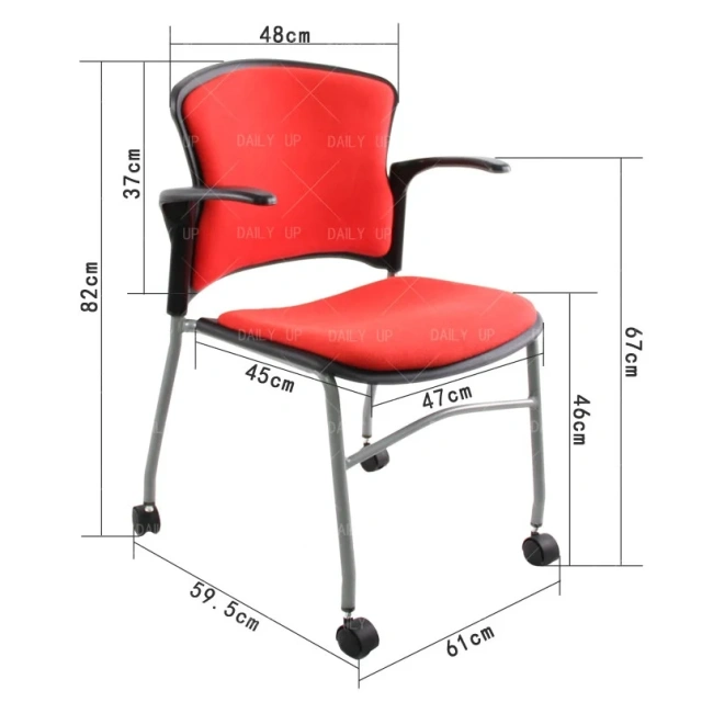 High Quality Kitchen Chair With Wheels Metal Frame Mobile Training Chair With Cushion And Ergonomic Armrest For Dining And Study,High Quality Kitchen Chair With Wheels Metal Frame Mobile Training Chair With Cushion And Ergonomic Armrest For Dining And Study,DAILY UP FURNITURE-The professional supplier of School Furniture, Office Furniture, Home Furnirure