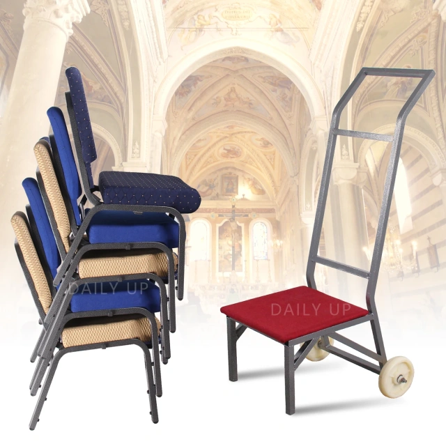 DAILY UP Church Chair Trolley Commercial-Grade | Banquet & Event Chair Dolly | Heavy-Duty Transport Cart for 15+ Stackable Chairs - Commercial Grade,Daily Up Furniture/church trolley and hand carts trolleys,DAILY UP FURNITURE-The professional supplier of School Furniture, Office Furniture, Home Furnirure