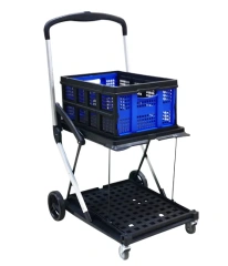 Double Decker Foldable Cart Portable Market Folding Trolley Collapsible Shopping Cart With Storage Crate,Double Decker Foldable Cart Portable Market Folding Trolley Collapsible Shopping Cart With Storage Crate,DAILY UP FURNITURE-The professional supplier of School Furniture, Office Furniture, Home Furnirure