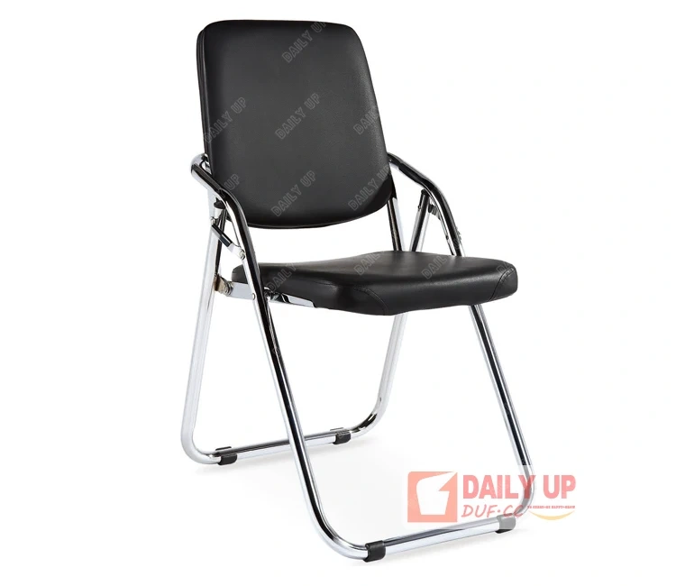 High Quality Folding Leather Chair with U Shape Chromed Frame High Back PU Ding Chair Black Leather Staff Chair,High Quality Folding Leather Chair with U Shape Chromed Frame High Back PU Ding Chair Black Leather Staff Chair,DAILY UP FURNITURE-The professional supplier of School Furniture, Office Furniture, Home Furnirure