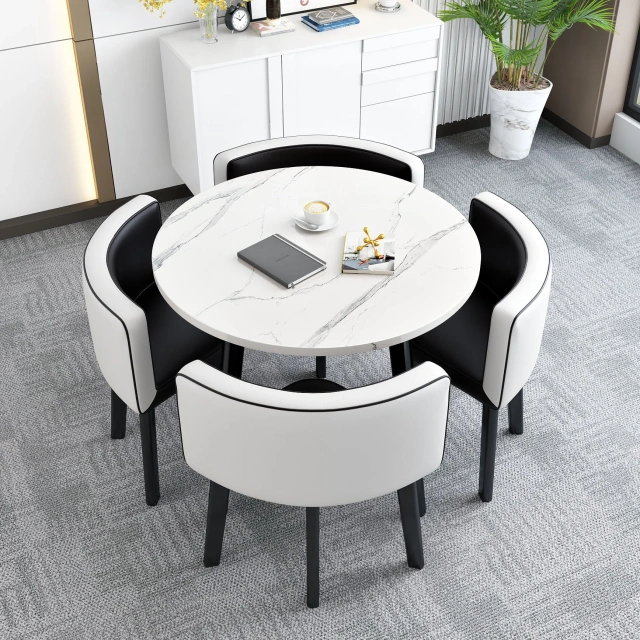 PU Leather Round or square Dining Table Set for Dining room home dinner table and chair sets,PU Leather Round or square Dining Table Set for Dining room home dinner table and chair sets,DAILY UP FURNITURE-The professional supplier of School Furniture, Office Furniture, Home Furnirure