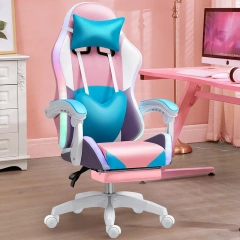 gaming chair for girls ergonomic PU leather computer game chair with RGB and footrest,gaming chair for girls ergonomic PU leather computer game chair with RGB and footrest,DAILY UP FURNITURE-The professional supplier of School Furniture, Office Furniture, Home Furnirure