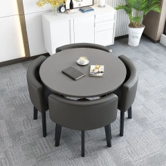 PU Leather Round or square Dining Table Set for Dining room home dinner table and chair sets,PU Leather Round or square Dining Table Set for Dining room home dinner table and chair sets,DAILY UP FURNITURE-The professional supplier of School Furniture, Office Furniture, Home Furnirure