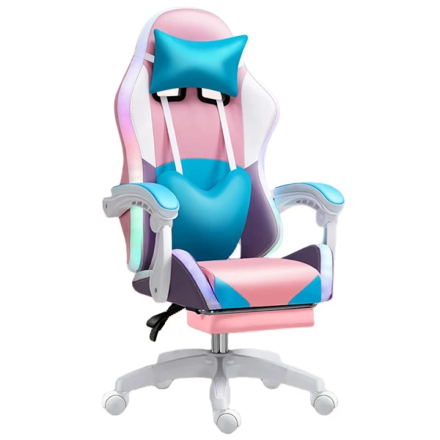 gaming chair for girls ergonomic PU leather computer game chair with RGB and footrest,gaming chair for girls ergonomic PU leather computer game chair with RGB and footrest,DAILY UP FURNITURE-The professional supplier of School Furniture, Office Furniture, Home Furnirure