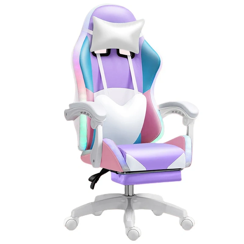 gaming chair for girls ergonomic PU leather computer game chair with RGB and footrest,gaming chair for girls ergonomic PU leather computer game chair with RGB and footrest,DAILY UP FURNITURE-The professional supplier of School Furniture, Office Furniture, Home Furnirure