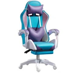 gaming chair for girls ergonomic PU leather computer game chair with RGB and footrest,gaming chair for girls ergonomic PU leather computer game chair with RGB and footrest,DAILY UP FURNITURE-The professional supplier of School Furniture, Office Furniture, Home Furnirure