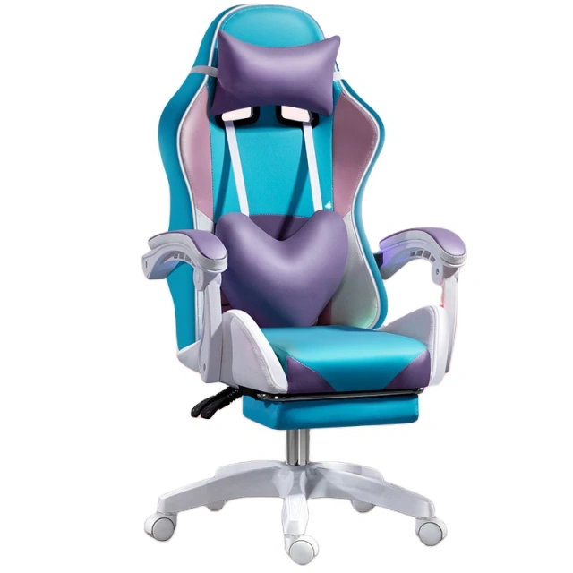gaming chair for girls ergonomic PU leather computer game chair with RGB and footrest,gaming chair for girls ergonomic PU leather computer game chair with RGB and footrest,DAILY UP FURNITURE-The professional supplier of School Furniture, Office Furniture, Home Furnirure