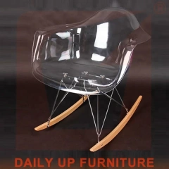 PC Transparent Chair Colored Living Room Clear Chair Crystal Chair with Wooden Base Armrest,PC Transparent Chair Colored Living Room Clear Chair Crystal Chair with Wooden Base Armrest,DAILY UP FURNITURE-The professional supplier of School Furniture, Office Furniture, Home Furnirure