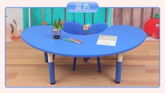 Yellow kid table and chair kindergarten furniture kids' tables study moon table,Yellow kid table and chair kindergarten furniture kids' tables study moon table,DAILY UP FURNITURE-The professional supplier of School Furniture, Office Furniture, Home Furnirure