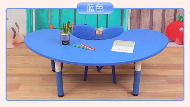 Yellow kid table and chair kindergarten furniture kids' tables study moon table,Yellow kid table and chair kindergarten furniture kids' tables study moon table,DAILY UP FURNITURE-The professional supplier of School Furniture, Office Furniture, Home Furnirure