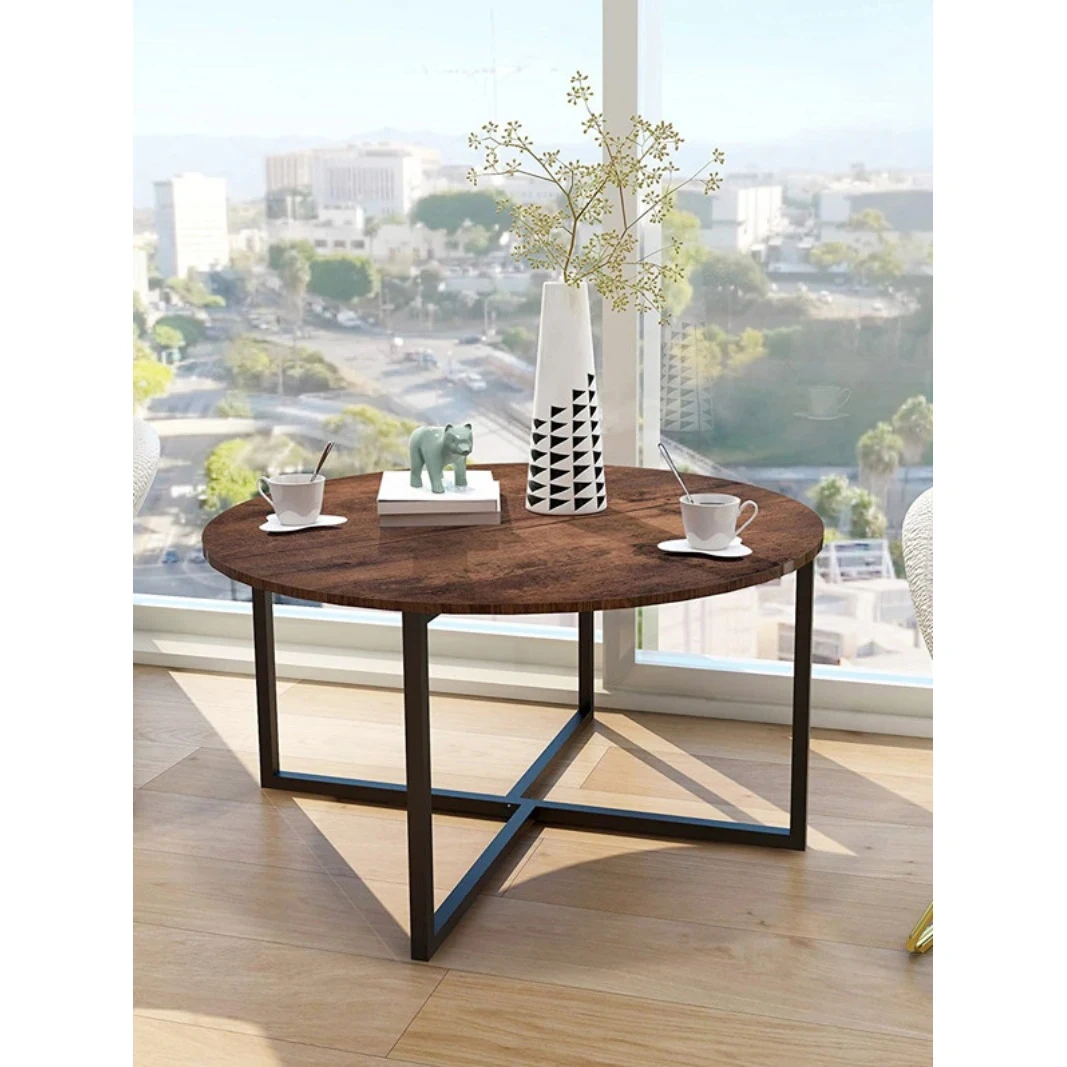 Solid Wood Vintage Coffee Table Black Metal Frame Wooden Table Top Office Reception Coffee Table Modern Round Coffee Table,Solid Wood Vintage Coffee Table Black Metal Frame Wooden Table Top Office Reception Coffee Table Modern Round Coffee Table,DAILY UP FURNITURE-The professional supplier of School Furniture, Office Furniture, Home Furnirure