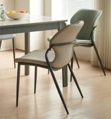 Modern Leather Upholstered Back Chair Sub Simple Scandinavian Iron Luxury Hotel Restaurant Chair Furniture,Modern Leather Upholstered Back Chair Sub Simple Scandinavian Iron Luxury Hotel Restaurant Chair Furniture,DAILY UP FURNITURE-The professional supplier of School Furniture, Office Furniture, Home Furnirure