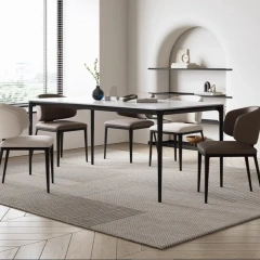 Minimalist High-End Dining Chair Solid Wood Backrest Modern In-Stock Genuine Leather Seat Metal Frame High-End Dining Table,Minimalist High-End Dining Chair Solid Wood Backrest Modern In-Stock Genuine Leather Seat Metal Frame High-End Dining Table,DAILY UP FURNITURE-The professional supplier of School Furniture, Office Furniture, Home Furnirure