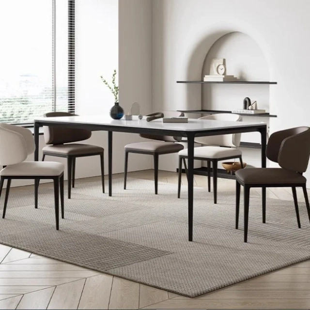 Minimalist High-End Dining Chair Solid Wood Backrest Modern In-Stock Genuine Leather Seat Metal Frame High-End Dining Table,Minimalist High-End Dining Chair Solid Wood Backrest Modern In-Stock Genuine Leather Seat Metal Frame High-End Dining Table,DAILY UP FURNITURE-The professional supplier of School Furniture, Office Furniture, Home Furnirure